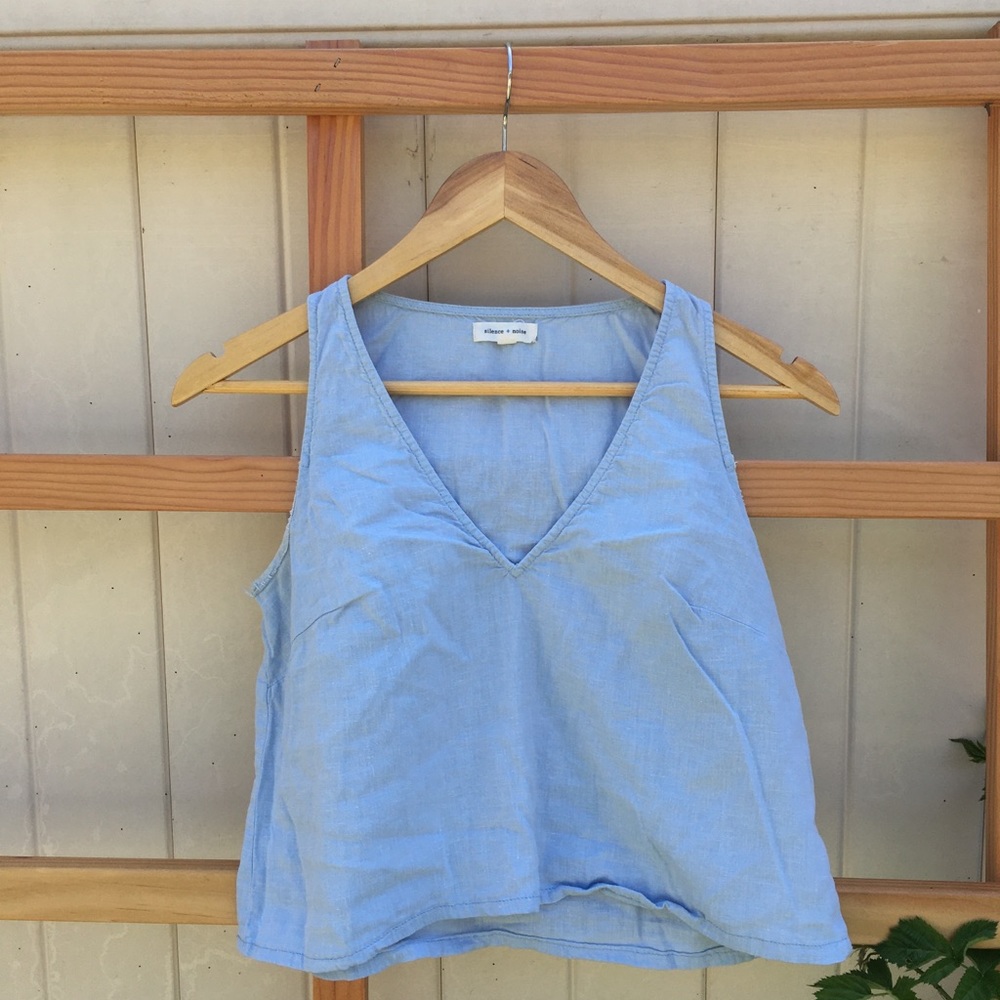 Silence + Noise linen crop top